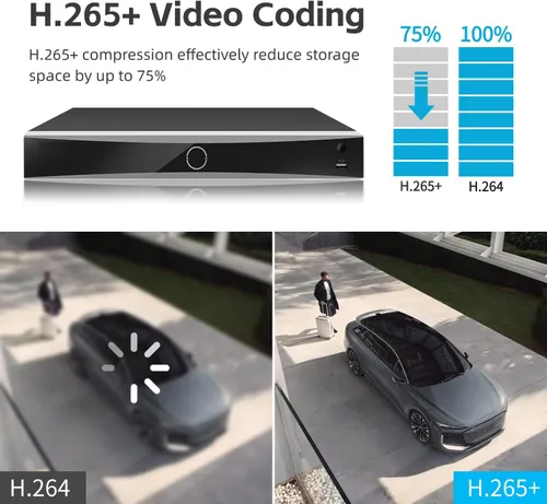 DS-7616NXI-I2/16P/S HIK 4K 16 PoE AcuSense NVR 16 Channel, HIK 4K PoE NVR Network Video Recorder with Human/Vehicle Detection, Facial Recognition, H.265+